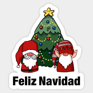 Feliz Navidad with Santa and his elf! Sticker